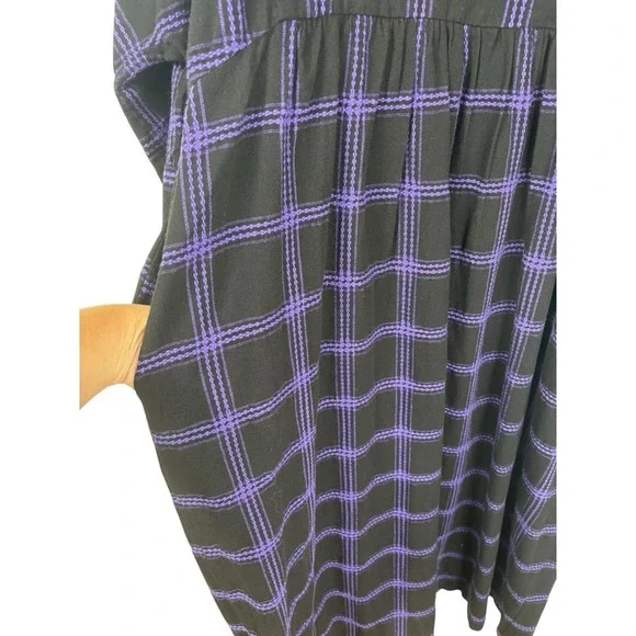 Mara Hoffman Aviva Dolman Sleeve Midi Dress Penny Plaid Womens‎ Size 2X - Picture 5 of 8